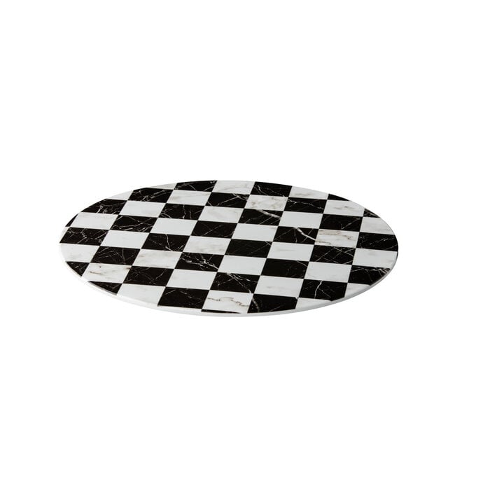 Stylepoint Plateau zwart/wit geblokt rond 33cm – per 3 stuks