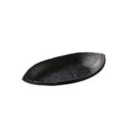 Bladvormige schotel zwart 22 x 13 cm – per 12 stuks