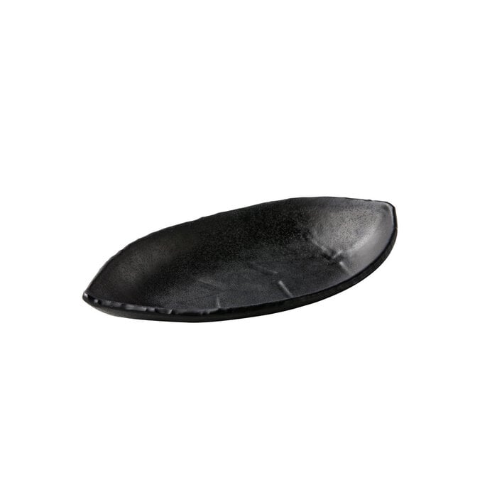 Stylepoint Bladvormige schotel zwart 22 x 13 cm – per 12 stuks