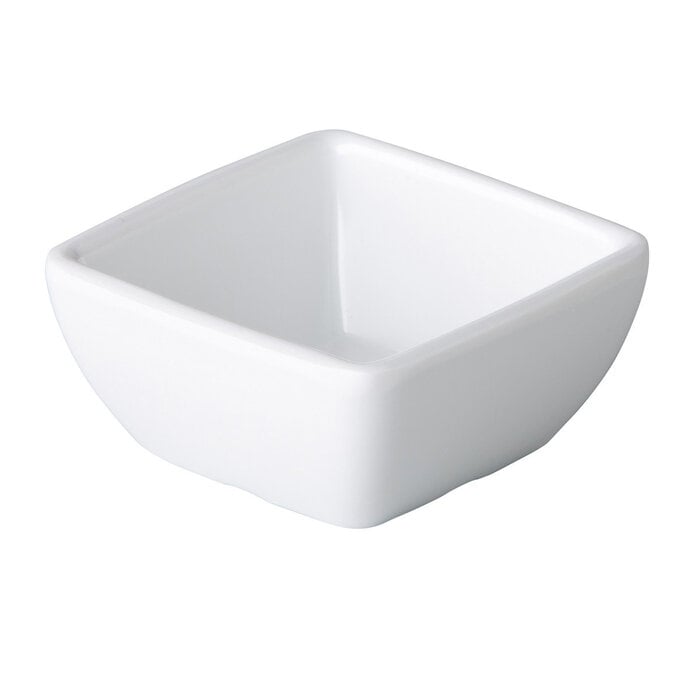 Stylepoint Gebogen vierkant bakje wit 6,3 x 6,3 x 3 cm – per 24 stuks