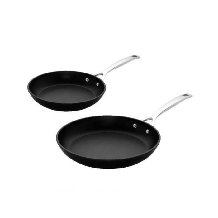 Le Creuset Les Forgees koekenpanset Ø24 en Ø28cm m/rvs steel anti kleef