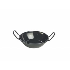 UITLOPEND OP BESTELLING: Emaille wokpan zwart 14 cm 360 ml – per 6 stuks
