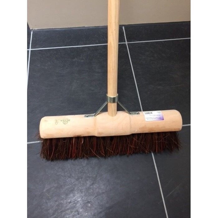 Bezem hard gemeente 45cm m/houten steel + steelklem
