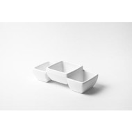 Melamine podium 3 delig vierkant 9x9cm bakjes wit doos à 6