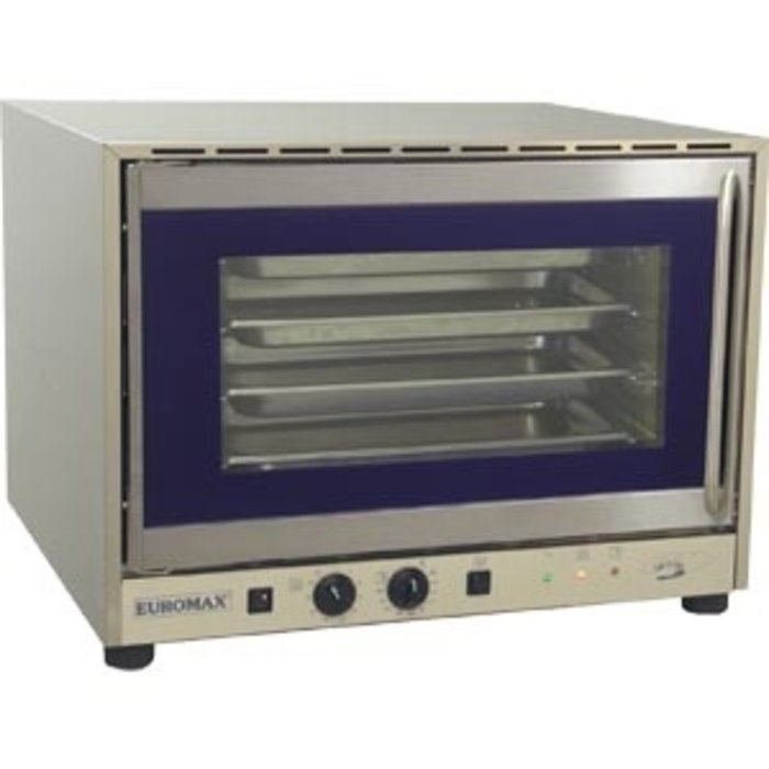 Euromax Turbo heteluchtoven 3,6Kw 230V BN 2 ventilatoren // bakruimte rvs. roosters 600x400mm