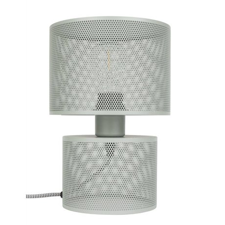 Zuiver Tafellamp Grid grijs metaal 18x26,5cm