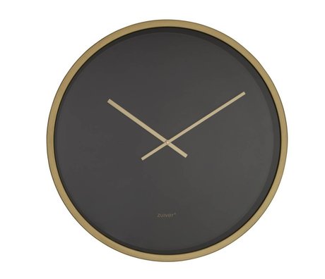Zuiver Clock Time bandit black gold aluminum Ø60x5cm