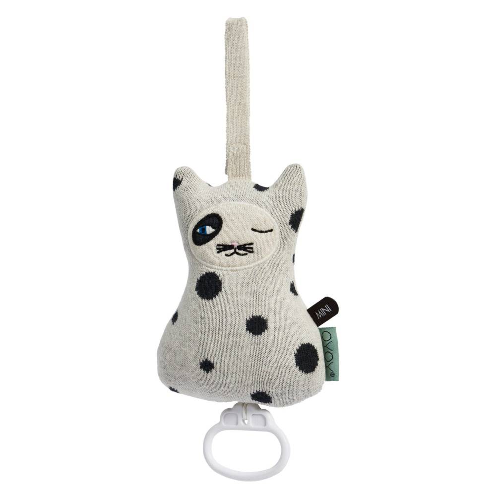 Oyoy Mobile Cat Musique Coton Noir Et Blanc 17x12cm Wonen Met Lef