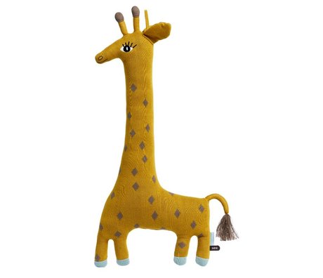 OYOY Knuffel Noah de giraffe geel katoen 64x15x27cm
