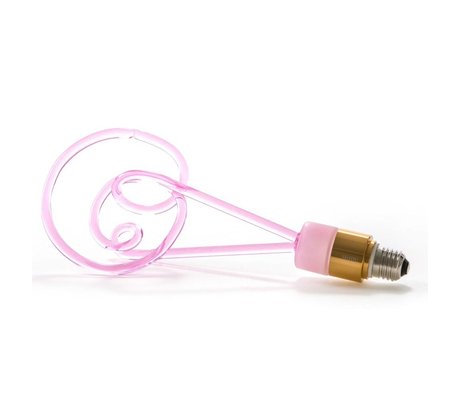 Seletti LED-Lampen-Twist rosa Glas mit E27 30cm