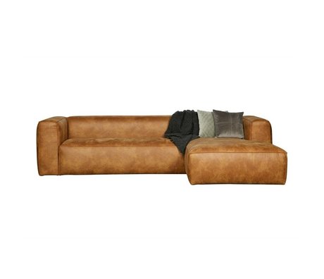 LEF collections Corner sofas Bean longchair right cognac brown leather 305x73x96 / 175cm