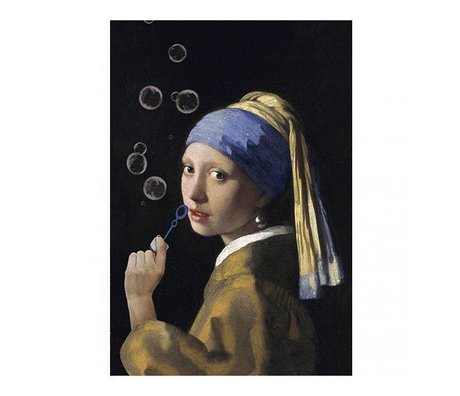 Arty Shock Peinture Vermeer - La jeune fille à la perle - L'édition bulle L multicolore Plexiglas 100x150cm