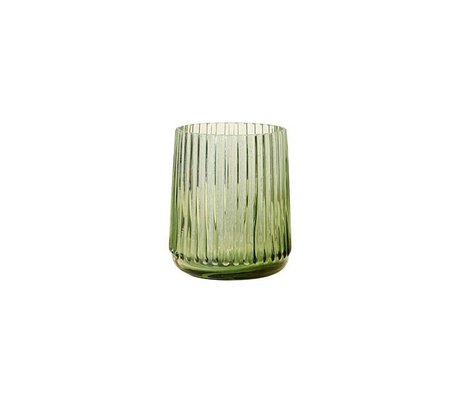 HK-living Vaas S groen glas 9,5x9,5x11cm