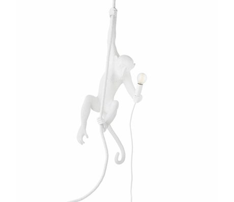 Seletti La lampe suspendue Monkey 27x30x80cm en nylon blanc
