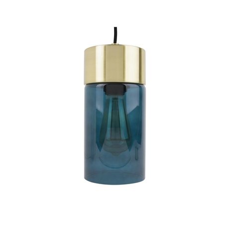 Leitmotiv Hanglamp Lax goud blauw glas Ø12cmx24,5cm