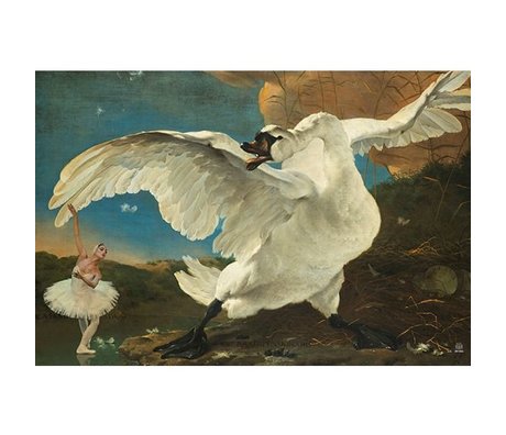 Arty Shock Painting Jan Asselijn - The Endangered Swan XL Multicolor Plexiglas 150x225cm