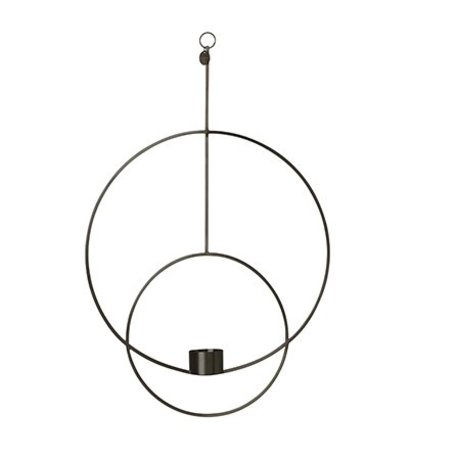 Ferm Living Waxinelichthouder Deco cirkel zwart metaal 30x45x4.5