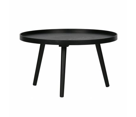 LEF collections Side table Mesa L black wood ø60x34cm