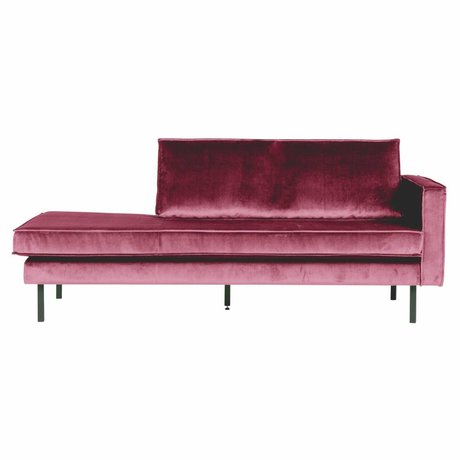 BePureHome Canapé Daybed Rodeo droit velours rose velours 203x86x85cm