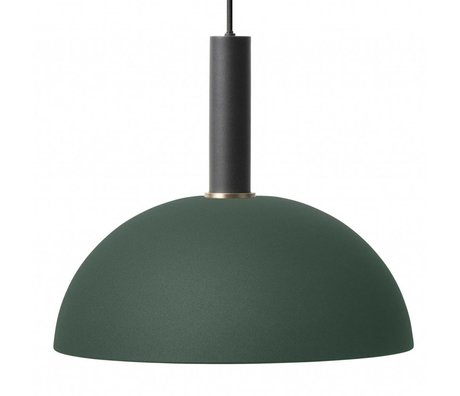 Ferm Living Hanglamp Dome high donker groen zwart metaal