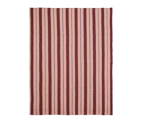 Ferm Living Plaid Pinstripe roze textiel 160x120cm