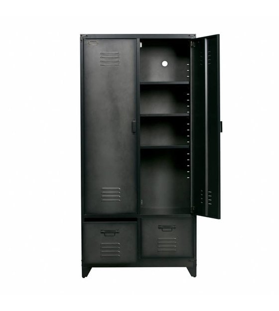 Armoire Casier Metallique Noir 190x90x50cm Wonen Met Lef