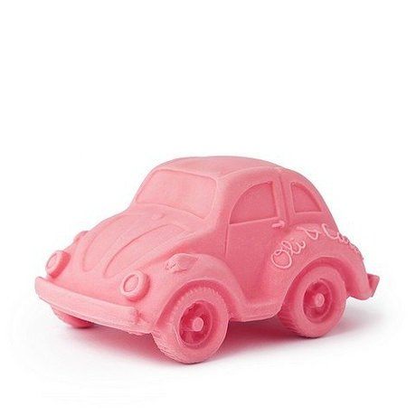 Oli & Carol Bath toy car pink natural rubber 6x10cm