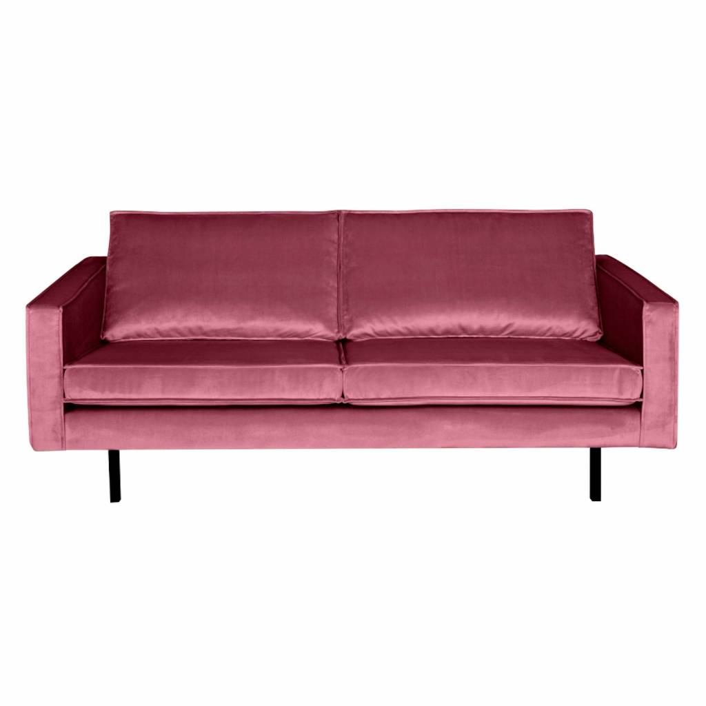 BePureHome Bank Rodeo 2,5-zits roze velvet 190x86x85cm - wonenmetlef.nl