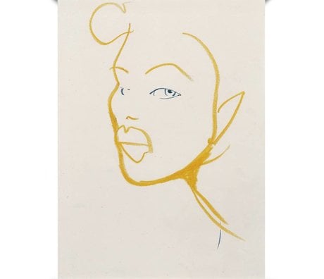 Paper Collective Poster Silhouette 03 aus weissem gelbem Papier 50x70cm