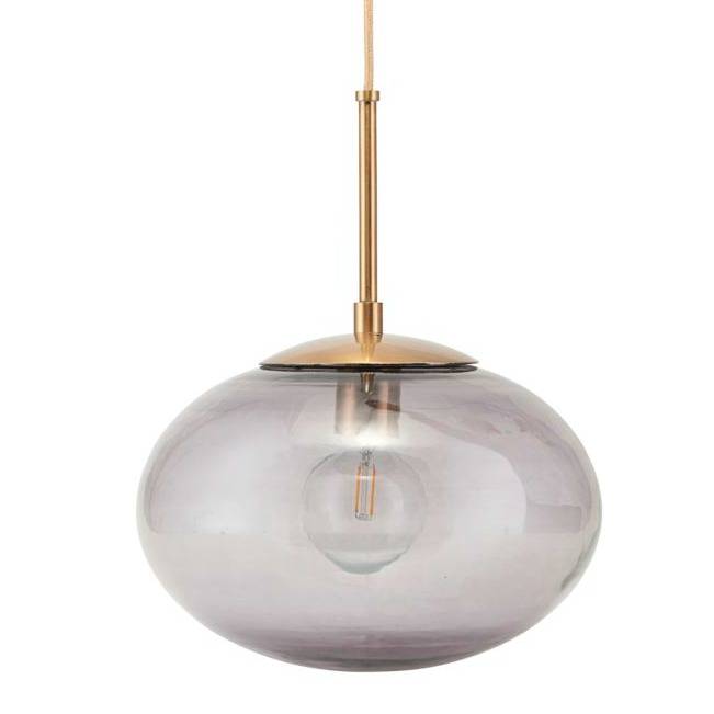 gray and gold pendant light