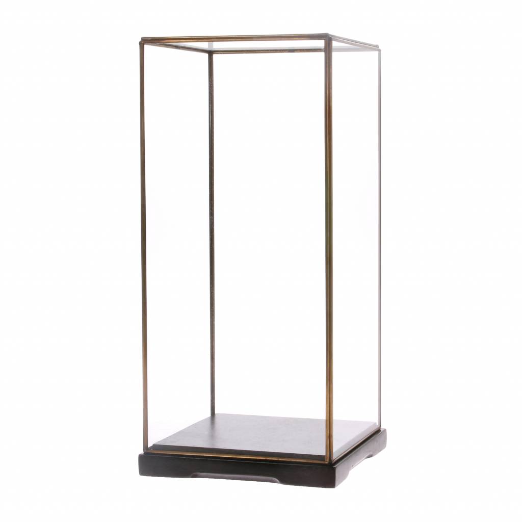 restaurant Overzicht aanvaardbaar Glazen stol M transparant glas metaal 40x20x32cm18x18x40cm - wonenmetlef.nl