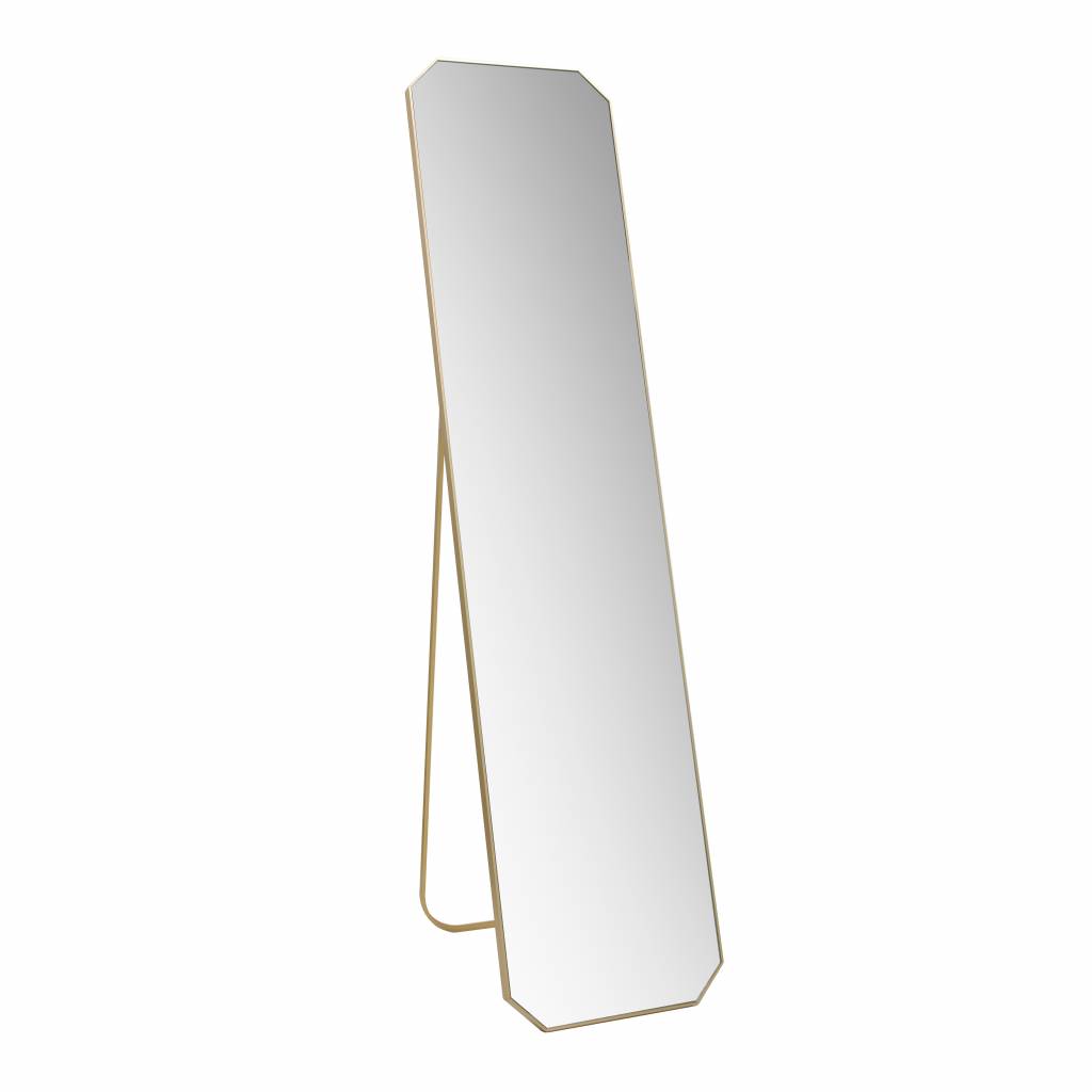 Acrobatiek lont berekenen spiegel staand goud geborsteld messing 41x175x2,5cm - wonenmetlef.nl