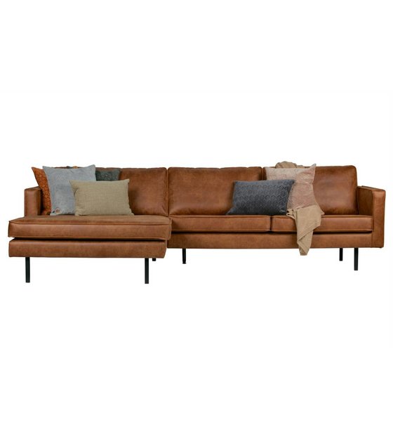 Fonkelnieuw Bank Rodeo chaise longue links cognac bruin leer 85x300x86/155cm VL-25