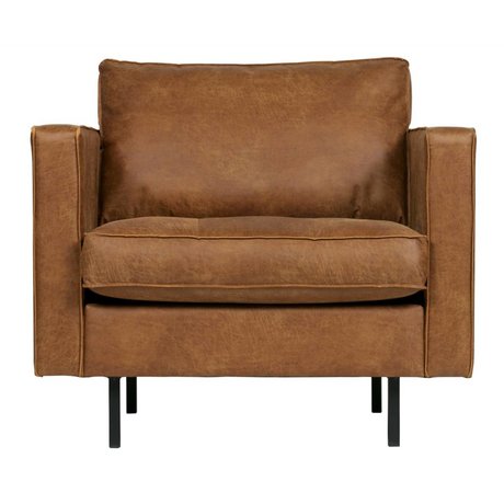 BePureHome Armchair Rodeo classic cognac brown leather 83x98x88cm