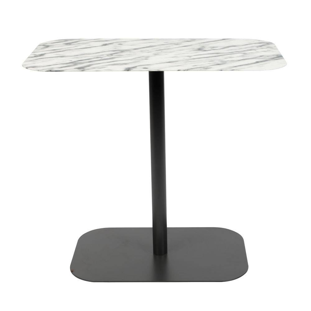 Aanpassen muziek bewaker Sidetable Snow Rectangle marmer zwart metaal 50x30x42,5cm - wonenmetlef.nl