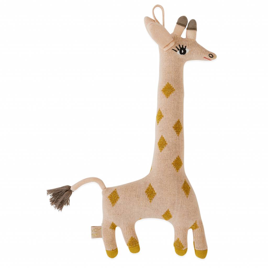 Knuffel kussen baby Guggi Giraffe katoen 17x32cm wonenmetlef.nl