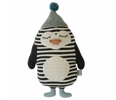 OYOY Knuffel kussen baby Bob Penguin katoen 18x26cm