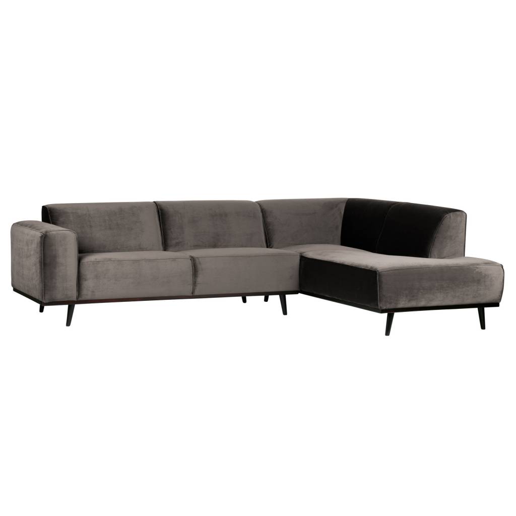 Melodramatisch Pijl Conflict BePureHome Corner sofa Statement right taupe velvet 274x210x77cm - Wonen  met LEF!