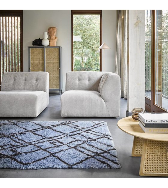 Hk Living Tapis Berbère Laine Bleu Gris 180x280cm