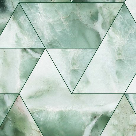 KEK Amsterdam Papier peint intissé Marble Mosaic vert 97,4x280cm (2 feuilles)