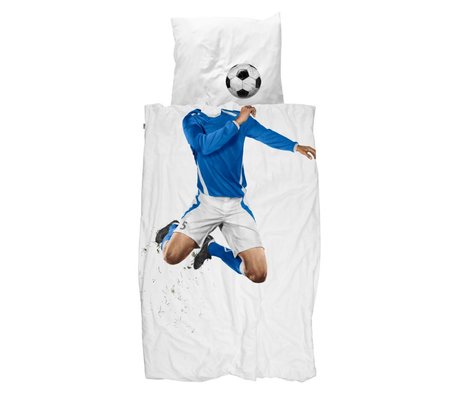 Snurk Beddengoed Soccer blue duvet cover 140x200 / 220cm incl pillowcase 60x70cm