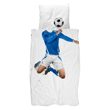 Snurk Beddengoed Fußball-Blau Bettbezug 140x200 / 220cm inkl pillowcase 60x70cm