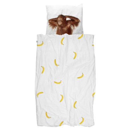 Snurk Beddengoed Duvet cover Banana Monkey 140x200 / 220 incl pillowcase 60x70cm