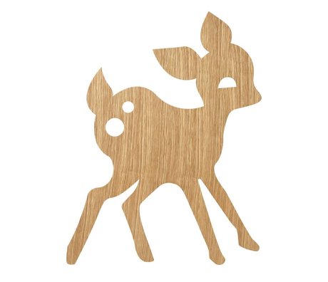 Ferm Living Wandlamp My Deer Oiled Oak naturel bruin hout 6,5x29x38,5cm