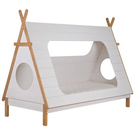 LEF collections Tipi bed wit grenen 106x215x163cm