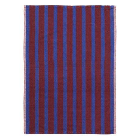 Ferm Living Torchon Hale Yarn Dyed Linen brun bleu 70x50cm