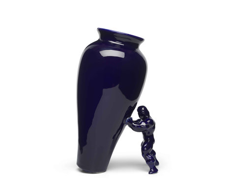 Jasmin Djerzic Vase My Superhero blaue Keramik 27,5x15x11,5cm
