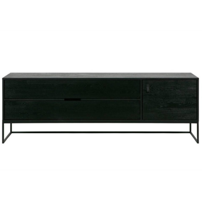 Vijandig efficiëntie alleen TV meubel Silas zwart geborsteld eiken 180x44x60,5cm - wonenmetlef.nl