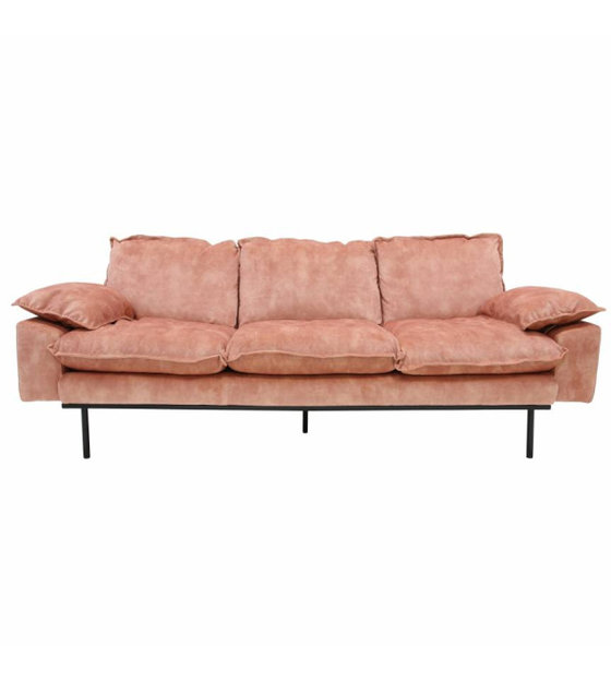 Bank retro sofa 3-zits oud fluweel 225x83x95cm