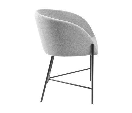 wonenmetlef Dining room chair Manny light gray black Spy velvet steel 57x54x76cm